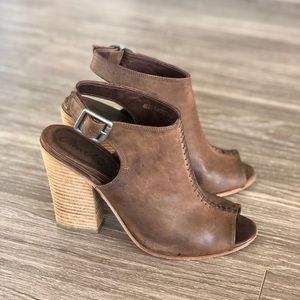 LIKE NEW Peter Nappi Leather Slingback Heels